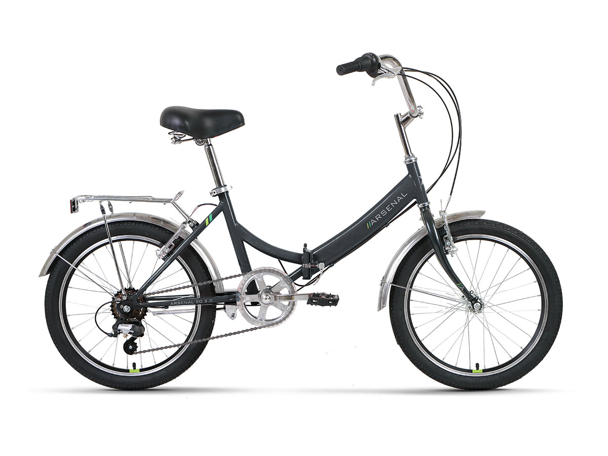 фото Велосипед forward arsenal 20 2.0 2022 14" темно-серый/зеленый