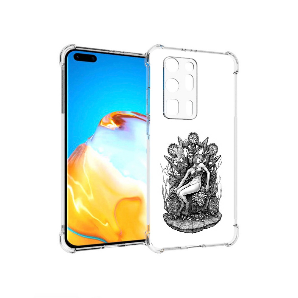 

Чехол MyPads Tocco для Huawei P40 Pro+ девушка на троне, Прозрачный, Tocco