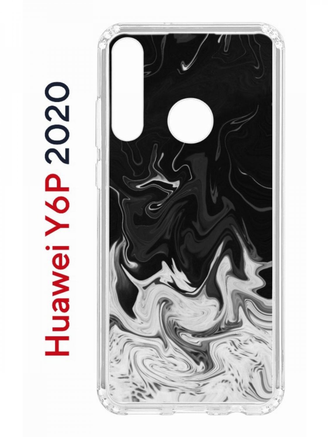 Чехол на Huawei Y6p 2020 с принтом Kruche Print Разводы краски, противоударный бампер