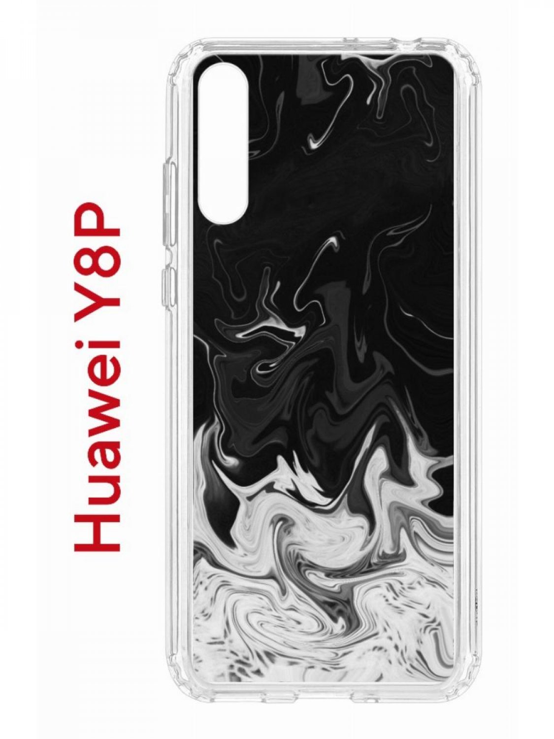 Чехол на Huawei Y8P,P Smart S 2020 Kruche Print Разводы краски, противоударный бампер