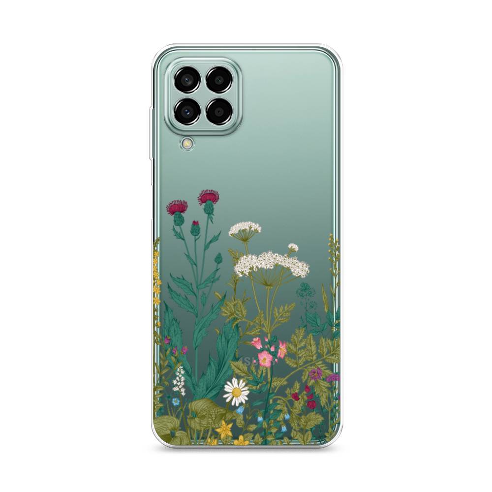 

Чехол на Samsung Galaxy M33 "Дикие полевые цветы", Зеленый;розовый;белый, 2105650-2