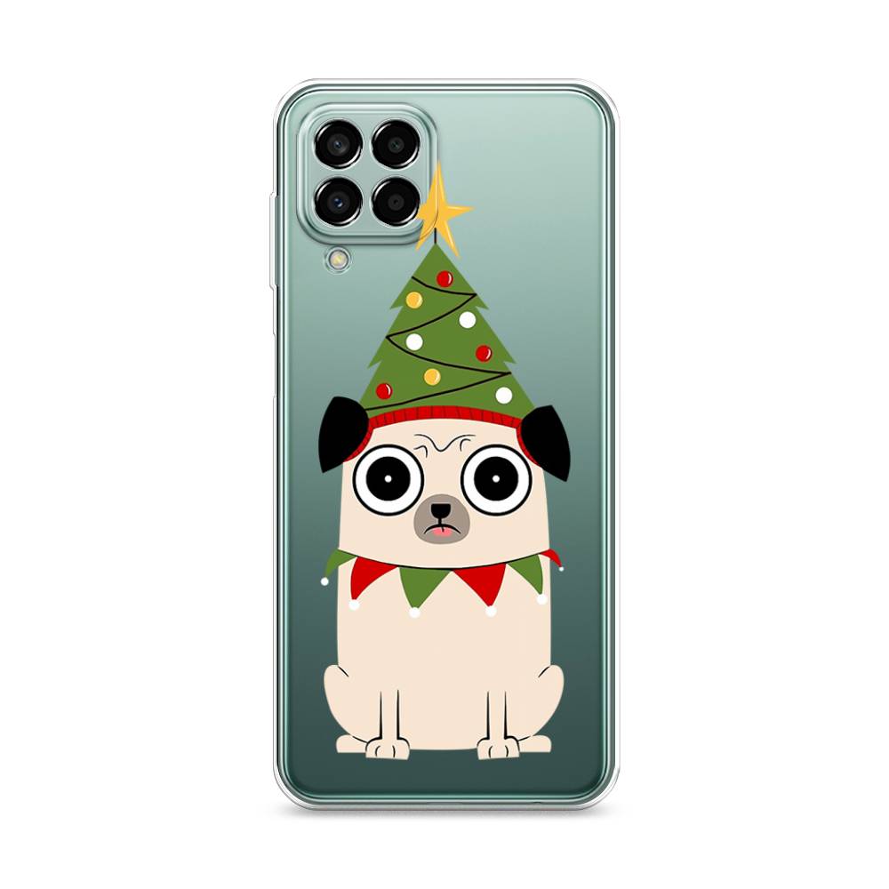 

Чехол на Samsung Galaxy M33 "Собачка с ёлочкой", Бежевый;красный;зеленый, 2105650-1