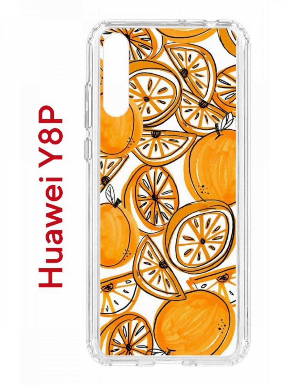 Чехол на Huawei Y8P,P Smart S 2020,Honor 30i Kruche Print Апельсины, противоударный бампер
