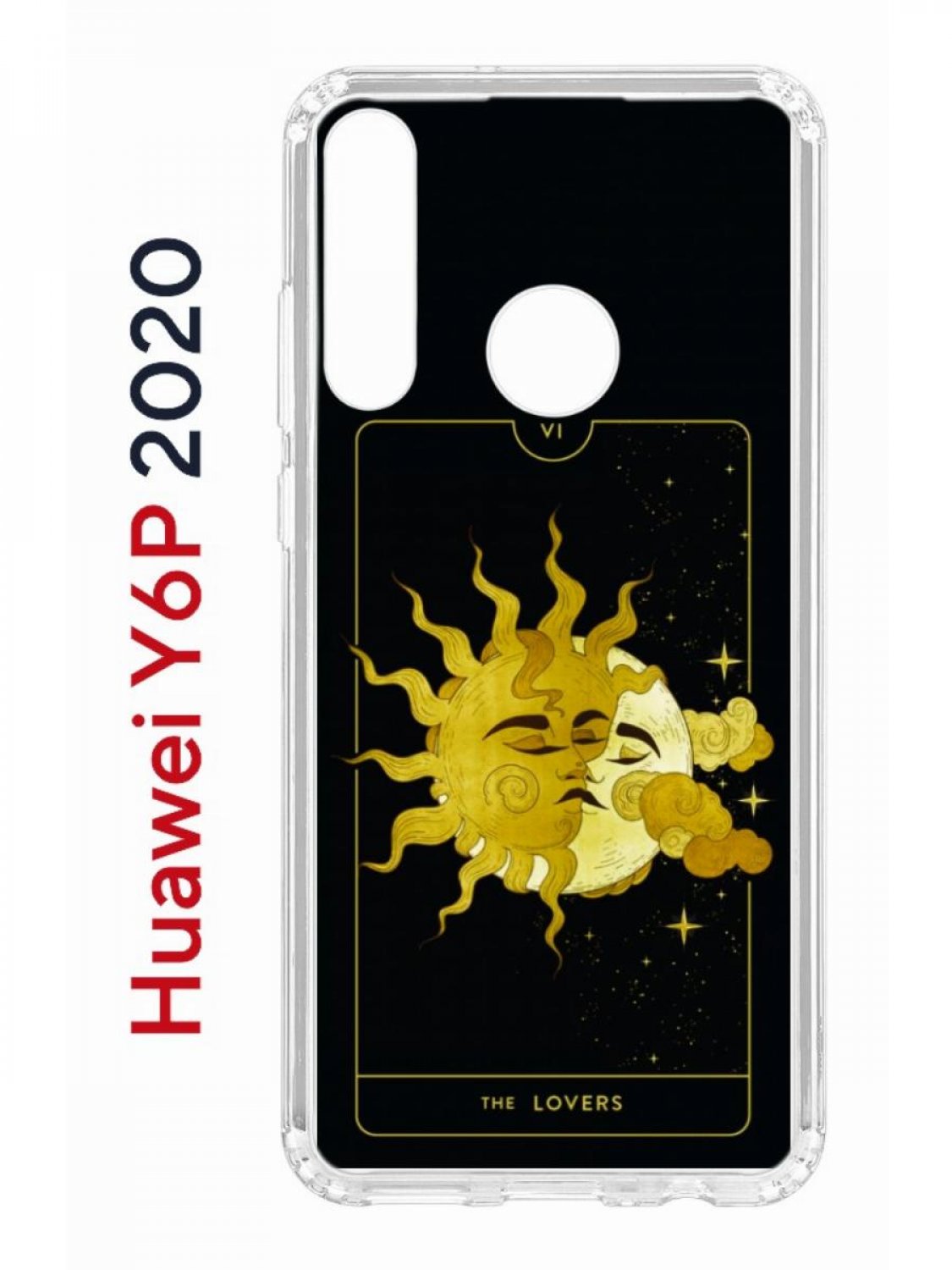 Чехол на Huawei Y6p 2020 с принтом Kruche Print Tarot Lovers, противоударный бампер