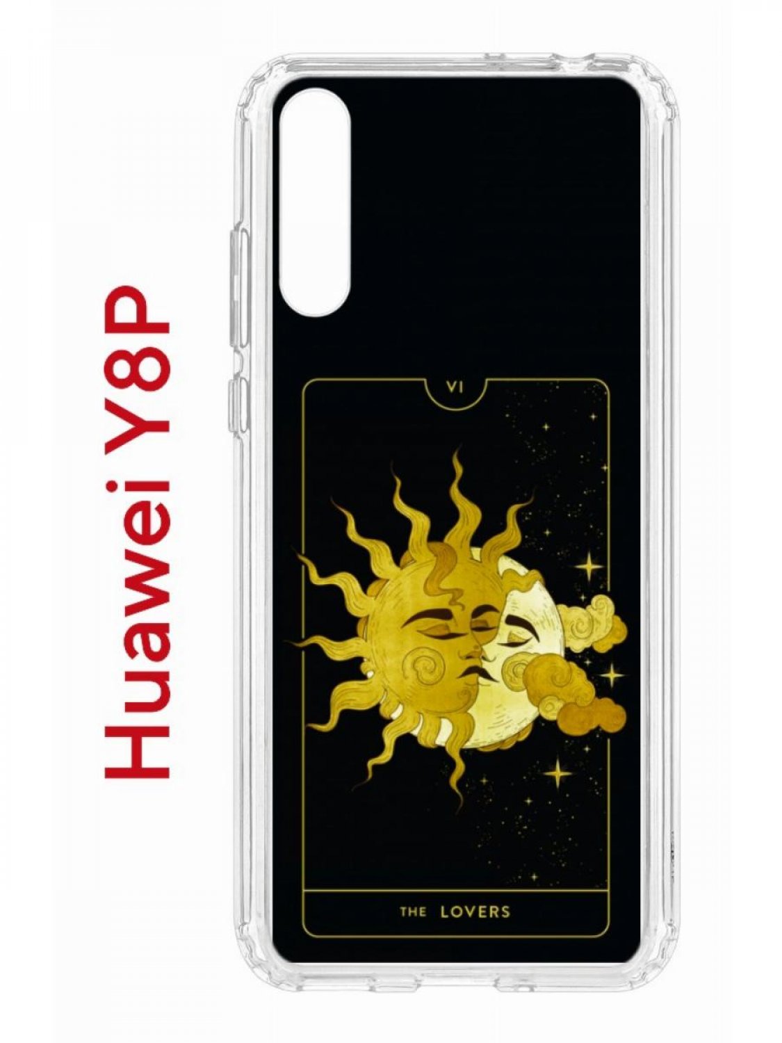 Чехол на Huawei Y8P,P Smart S 2020 Kruche Print Tarot Lovers, противоударный бампер