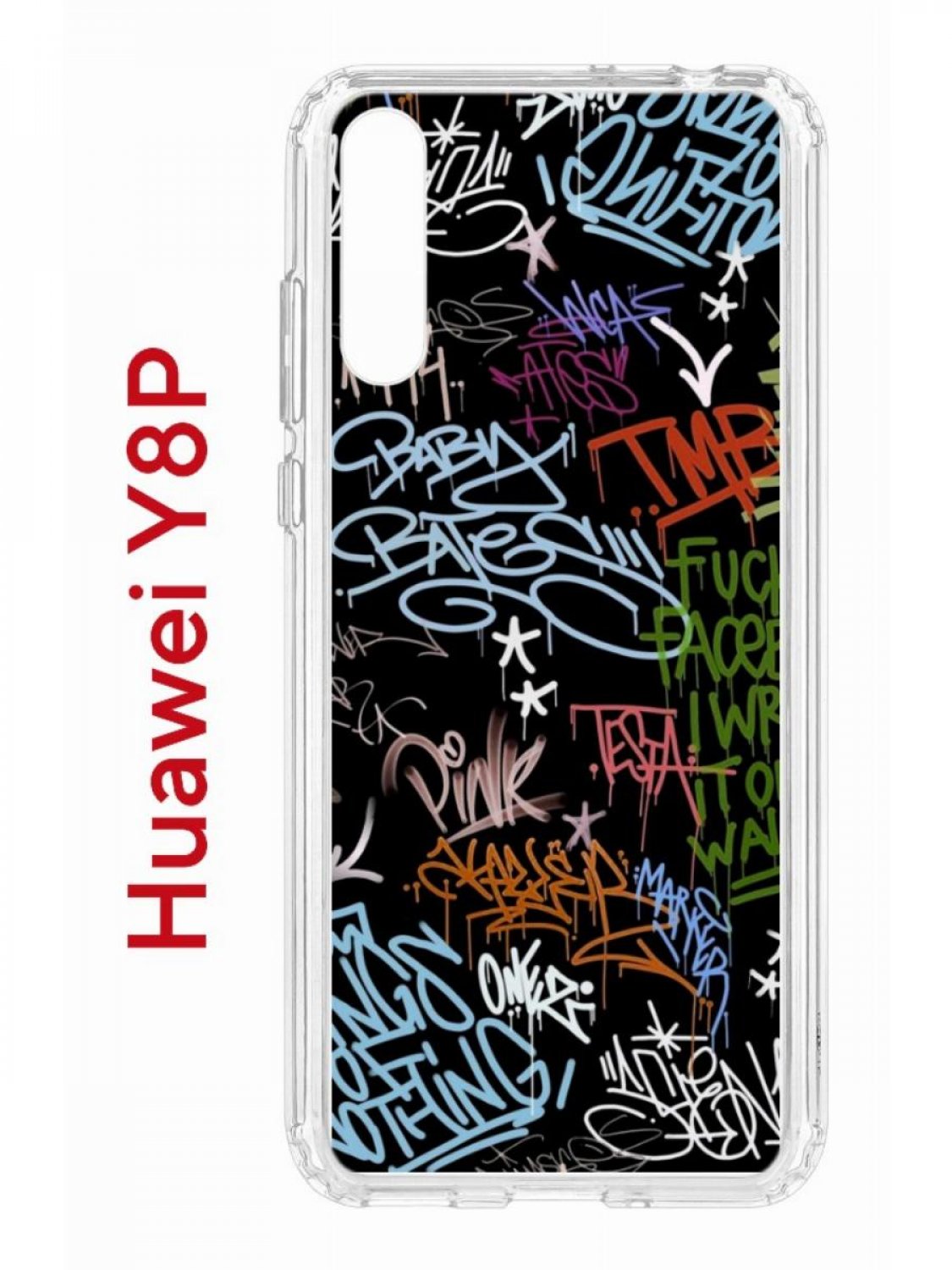 Чехол на Huawei Y8P,P Smart S 2020,Honor 30i Kruche Print Граффити, противоударный бампер