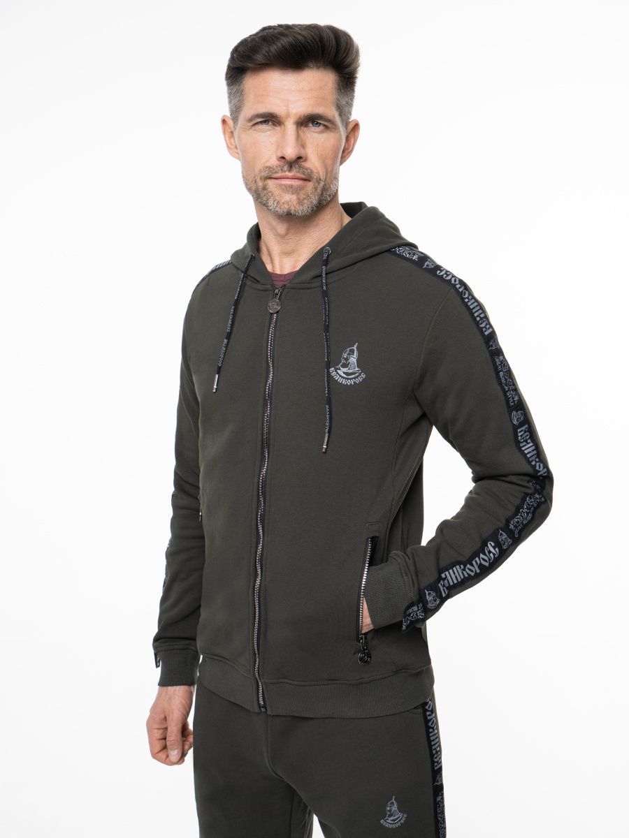 

Толстовка мужская Великоросс Лидер с капюшоном зеленая 48 RU, Зеленый, Лидер с капюшоном