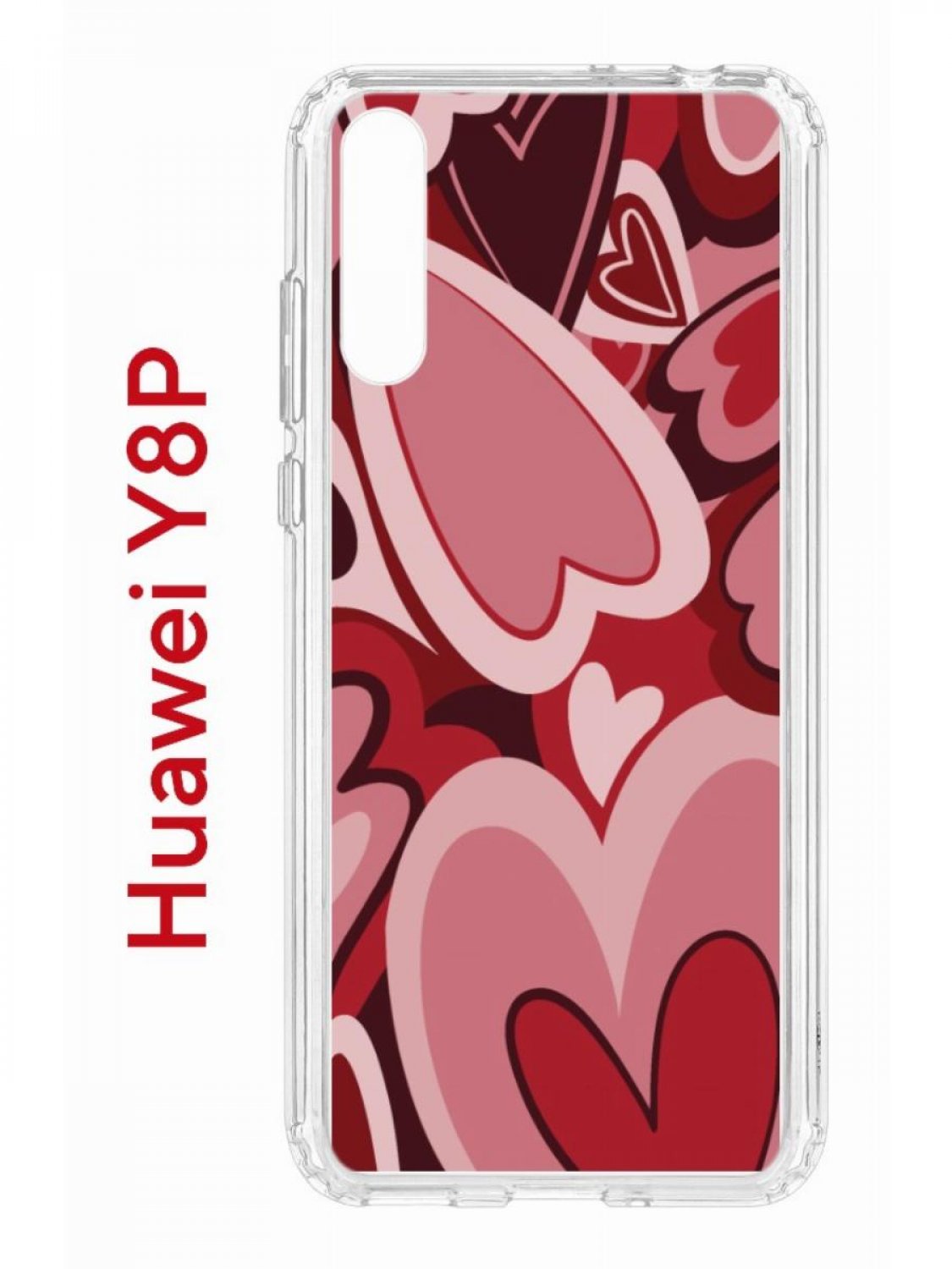 Чехол на Huawei Y8P,P Smart S 2020,Honor 30i Kruche Print Сердечки, противоударный бампер