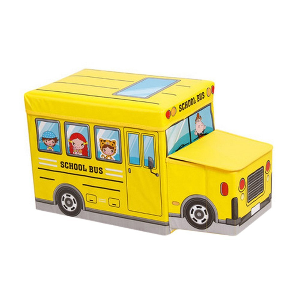 фото Короб для хранения игрушек markethot автобус желтый, 55х25х31 см nobrand