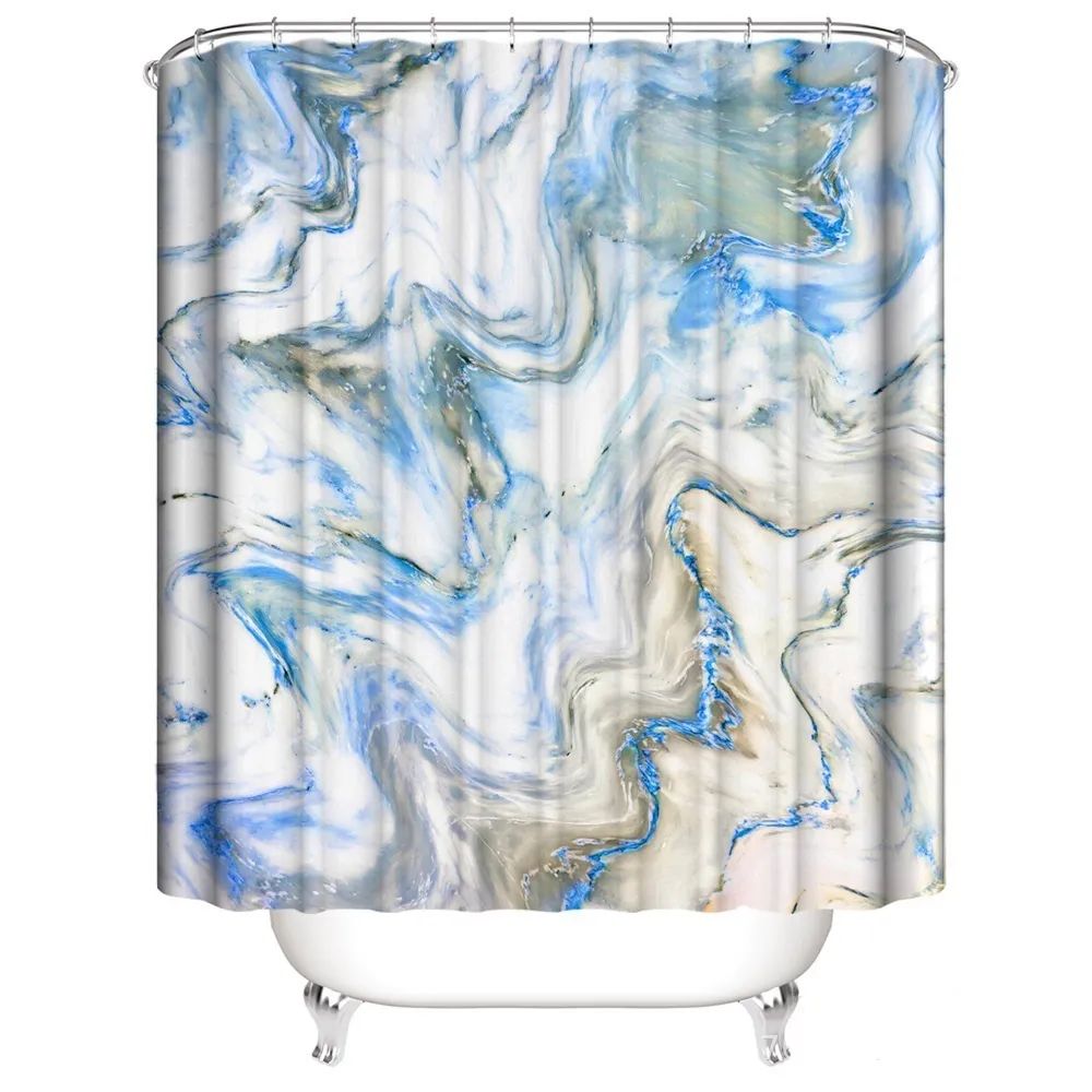 фото Штора для ванной carnation home fashions marble 180x200 turquoise