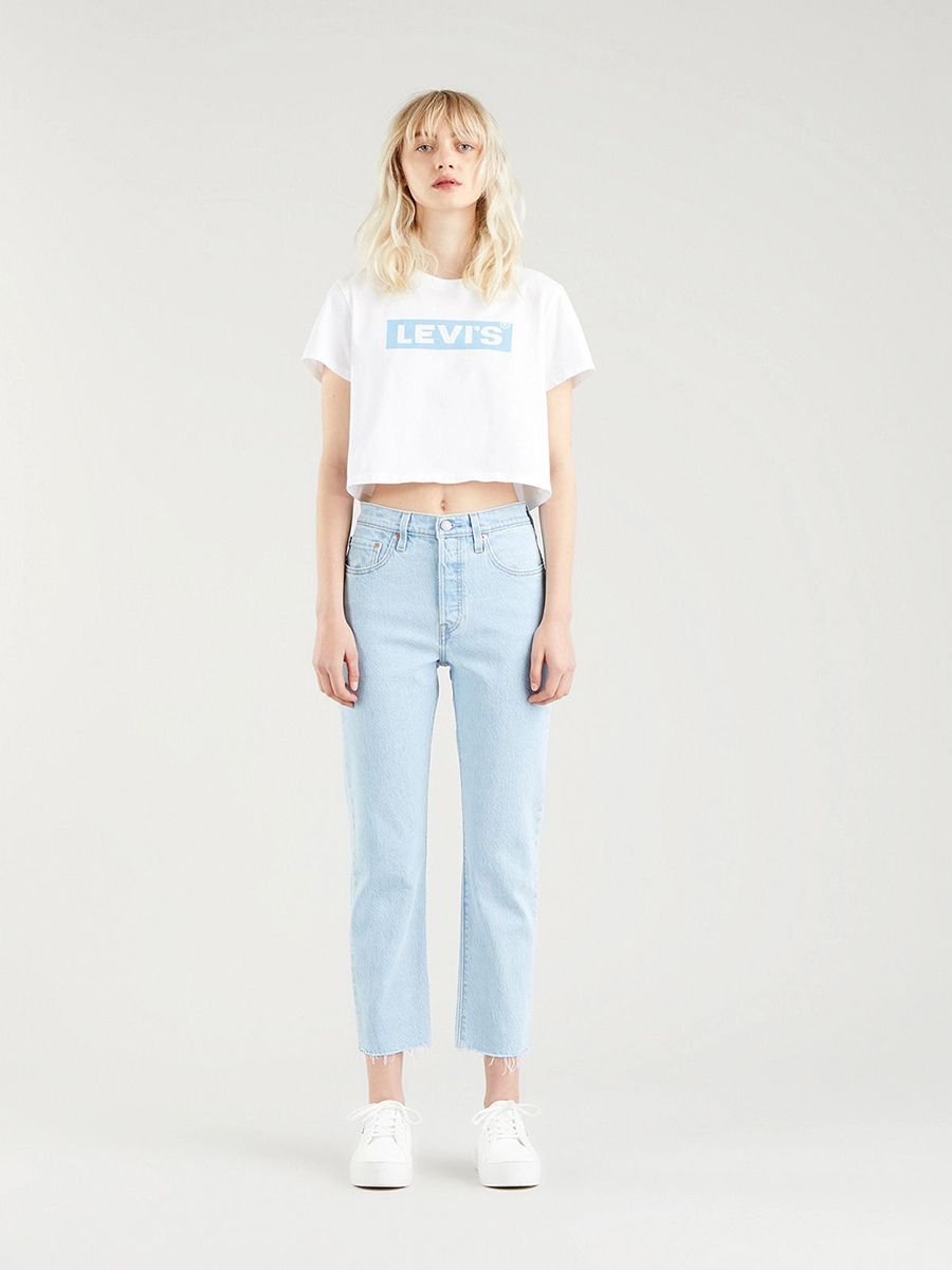 Джинсы женские Levi's 501 Crop голубые 25/28