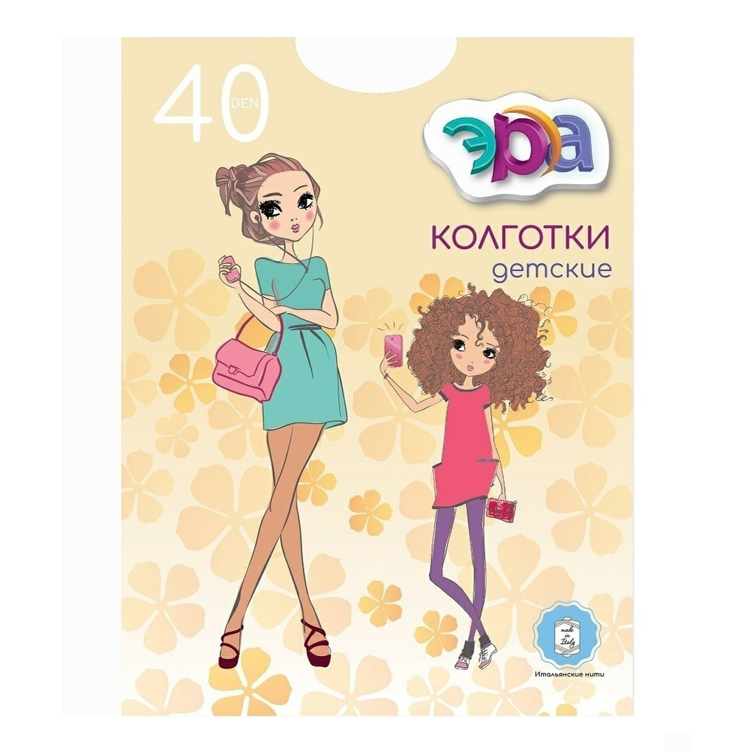 

Колготки для девочек Эра 40 den полиамид-эластан белые р 128-134, Белый