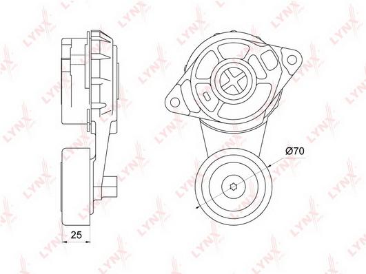 

LYNXAUTO PT-3267 Натяжитель приводного ремня 1шт