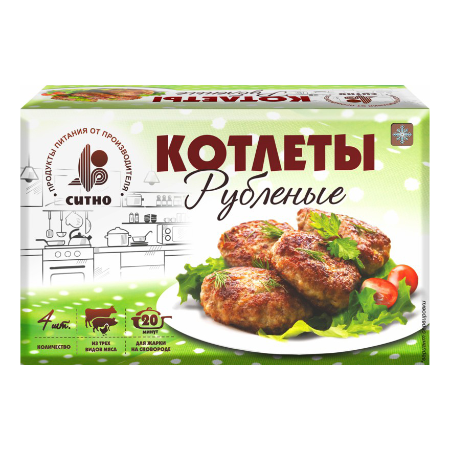 

Котлеты рубленные птица-говядина-свинина Ситно замороженные 400 г