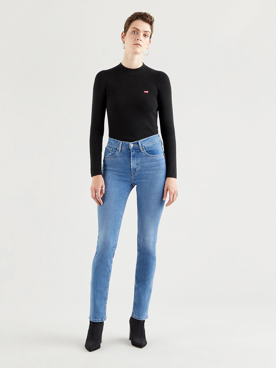 Джинсы женские Levi's 724 High Rise Straight голубые 33/32