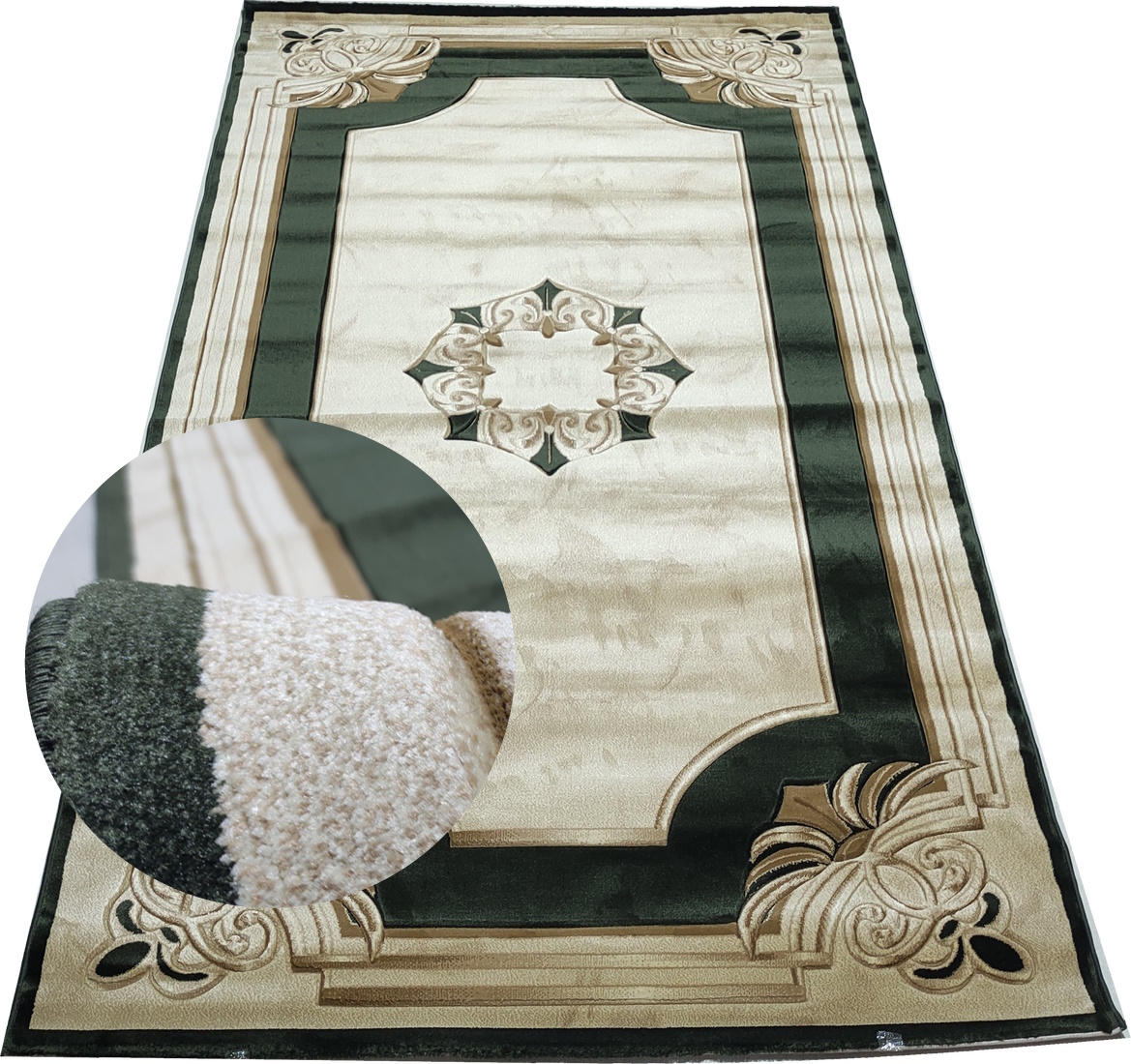 фото Ковер белка imperial carving (833_cream / d.green) прямоугольник 2,0х4,0
