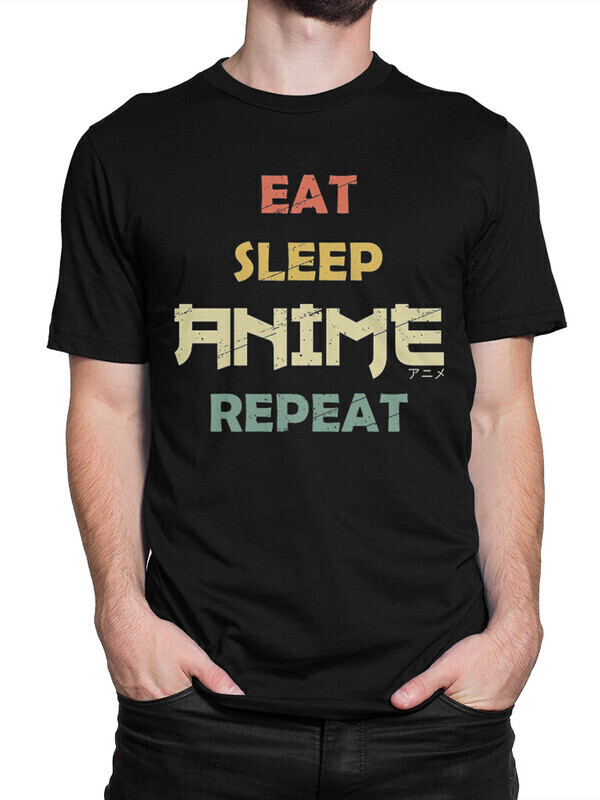 фото Футболка мужская dream shirts eat sleep anime repeat 50007612 черная m