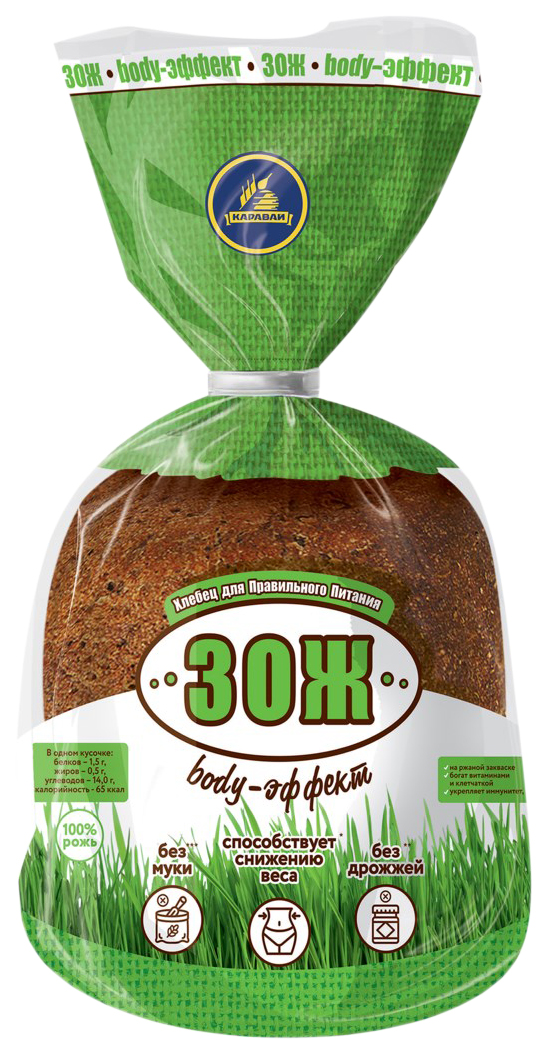 

Хлеб черный Каравай ЗОЖ Body-эффект солод 330 г, ЗОЖ Body-эффект