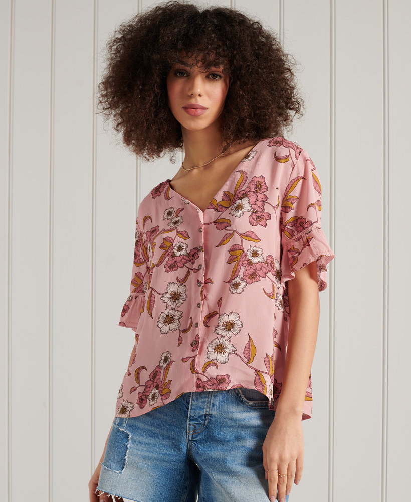 

Блуза женская Superdry W6010812A розовая 10 UK, Розовый, W6010812A