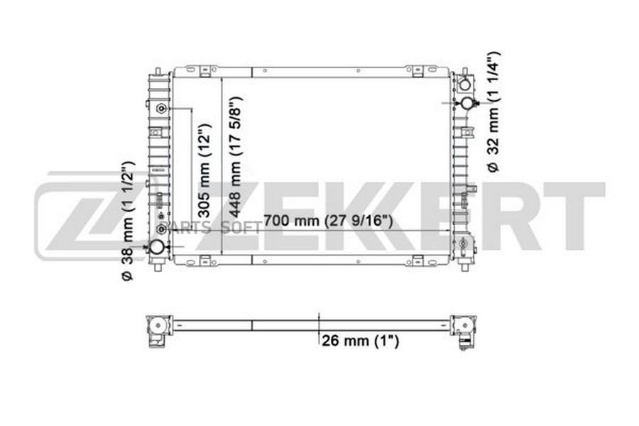 

ZEKKERT Радиатор охлаждения ZEKKERT mk1415