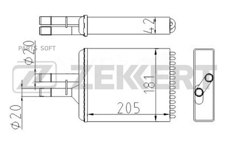 

ZEKKERT Радиатор отопителя ZEKKERT mk5077