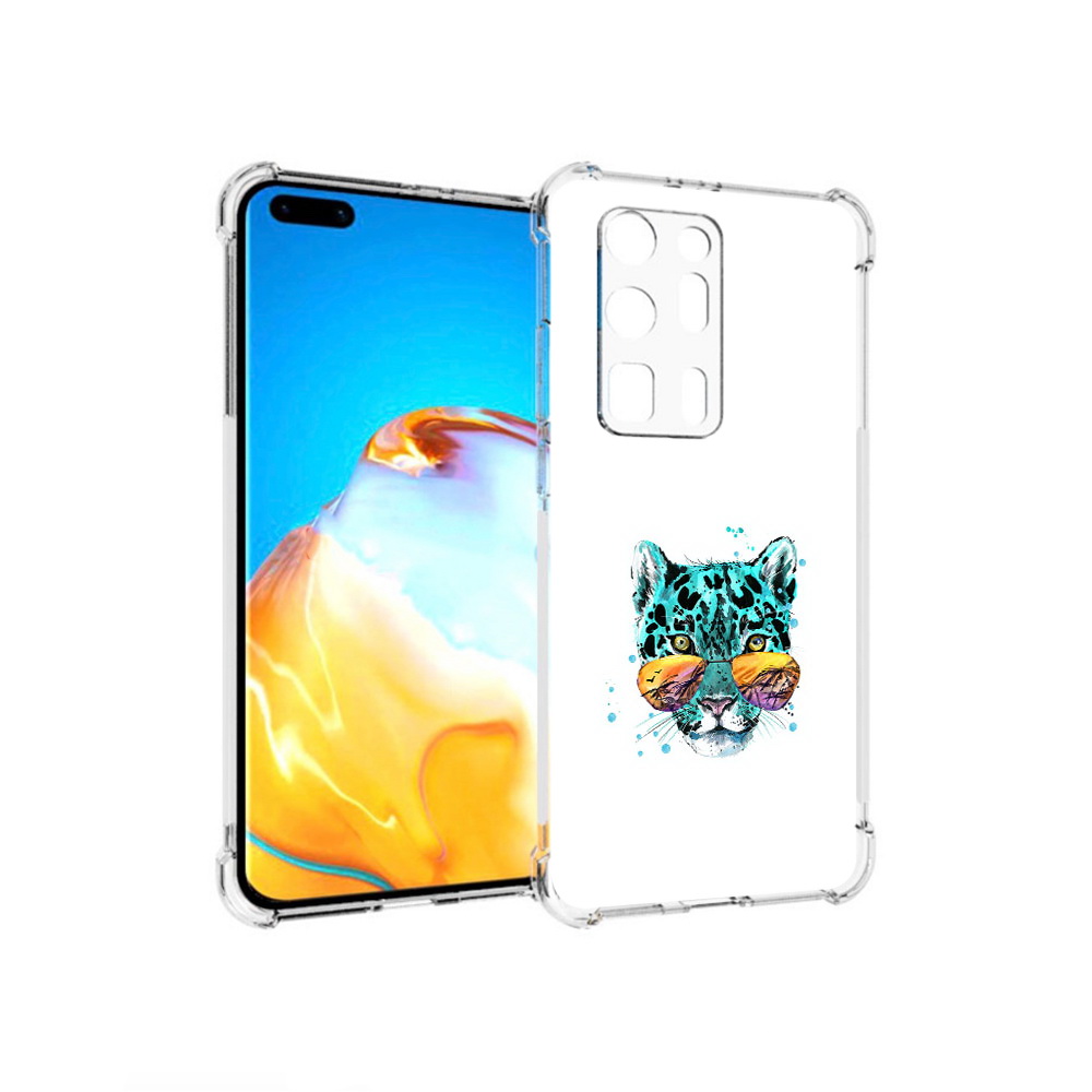 

Чехол MyPads Tocco для Huawei P40 Pro+ голубой лео, Прозрачный, Tocco