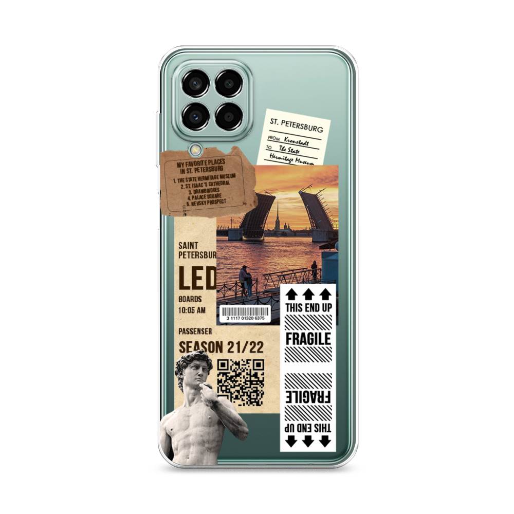 

Чехол на Samsung Galaxy M33 "Санкт-Петербург коллаж", Коричневый;бежевый;белый, 2105650-6