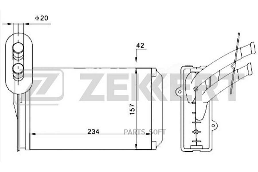 ZEKKERT Радиатор отопителя ZEKKERT mk5013