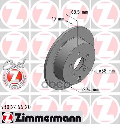 

Диск Тормозной Задний С Покрытием Zimmermann 530.2466.20 Zimmermann арт. 530.2466.20