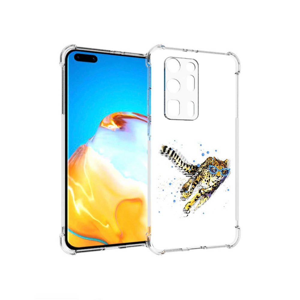 Чехол MyPads Tocco для Huawei P40 Pro+ гепард в очках