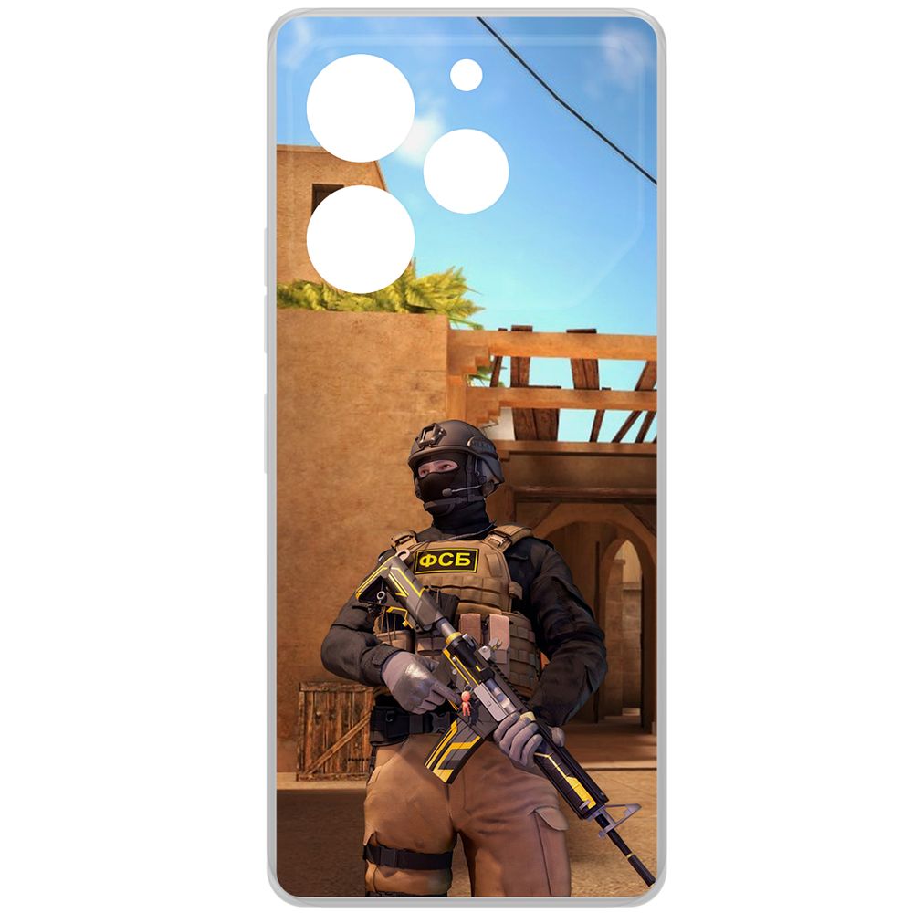 

Чехол-накладка Krutoff Clear Case Cтандофф 2 (Standoff 2) - ФСБ для TECNO Pova 6 Pro, Прозрачный