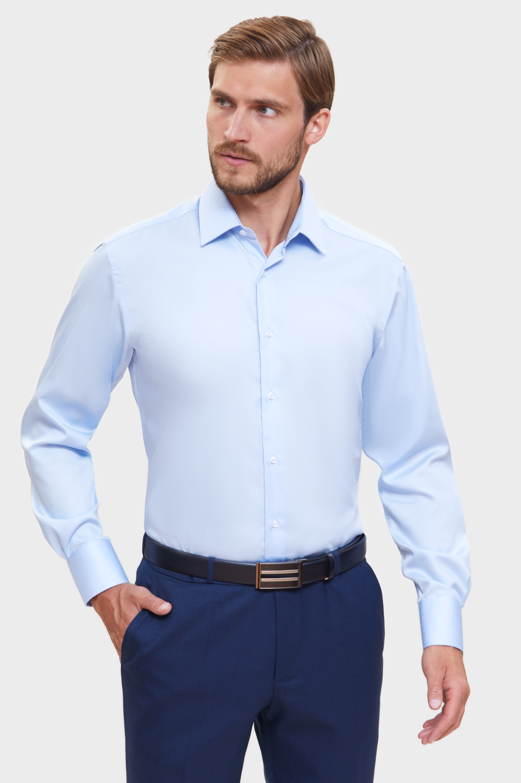 

Рубашка мужская Kanzler 3A-401SL-1103-12 голубая 39/62, Голубой, 3A-401SL-1103-12