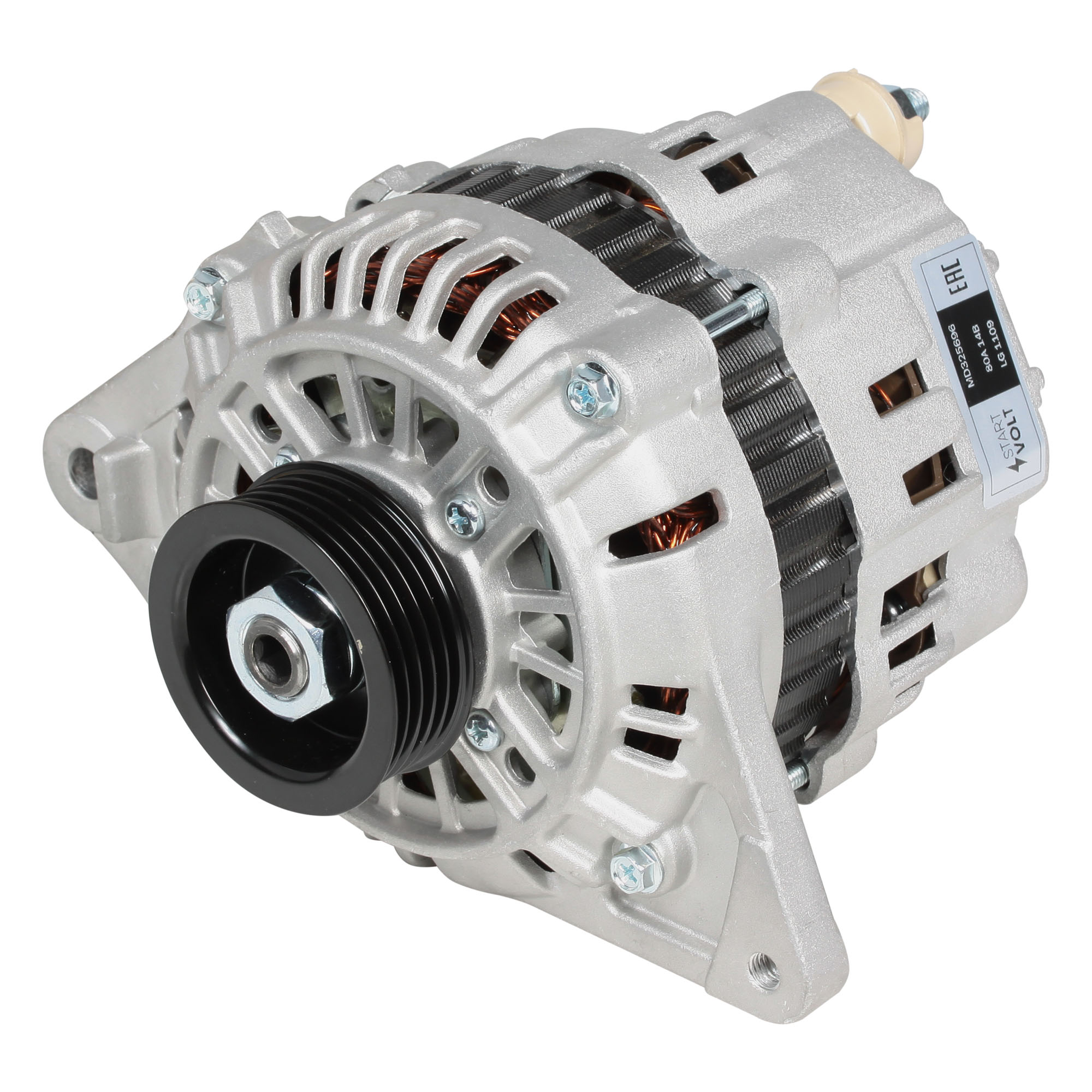 

Генератор для автомобилей Mitsubishi Lancer IX (03-) 1.3i/1.6i 80A StartVolt LG1109
