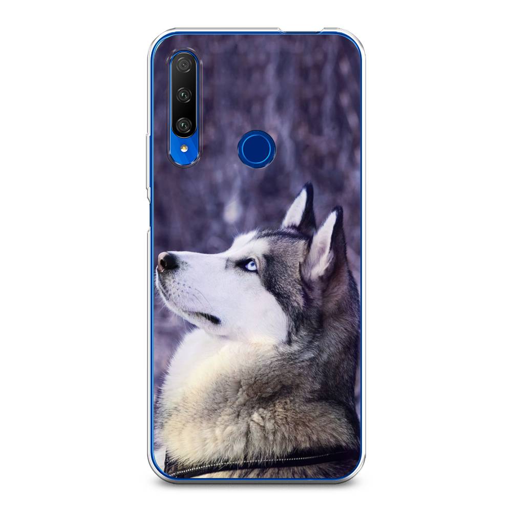 

Чехол на Huawei Honor 9X Premium "Хаски 1", Фиолетовый;белый, 610650-1