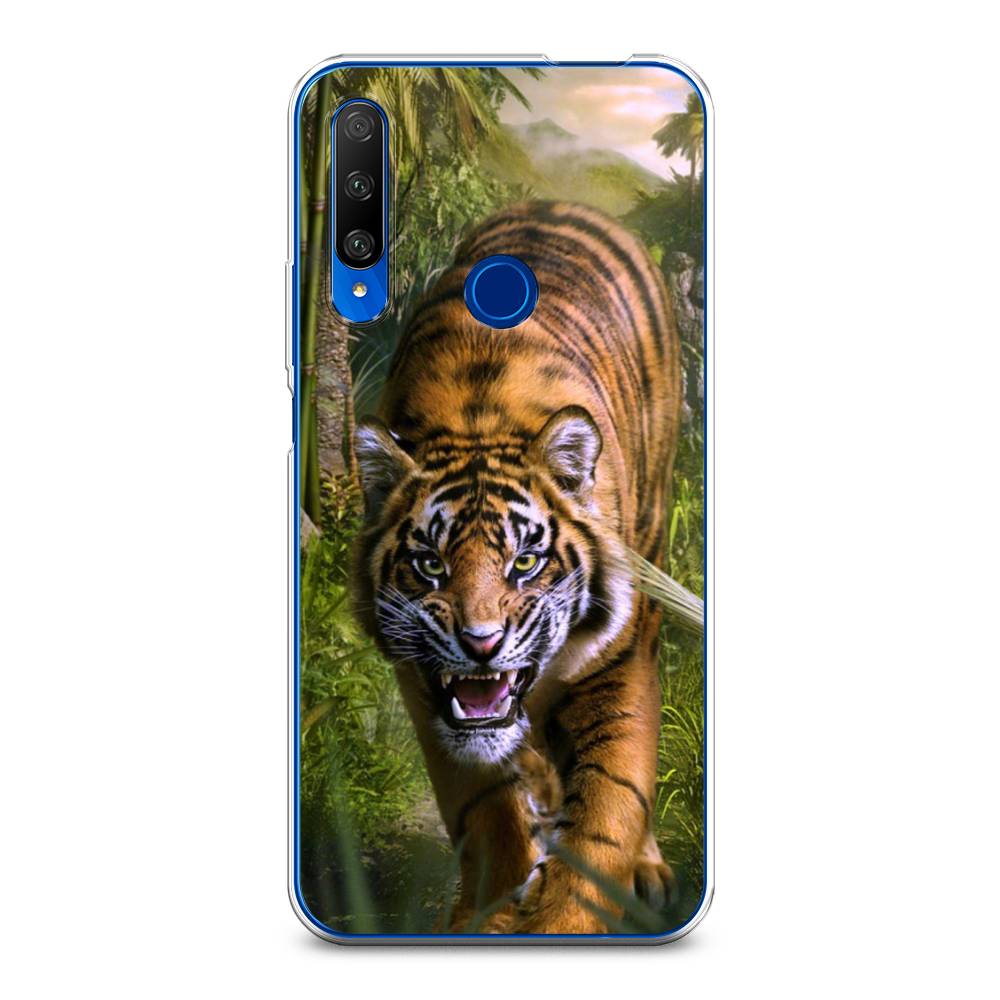 

Чехол на Huawei Honor 9X Premium "Тигр в джунглях 2", Оранжевый;зеленый, 610650-1