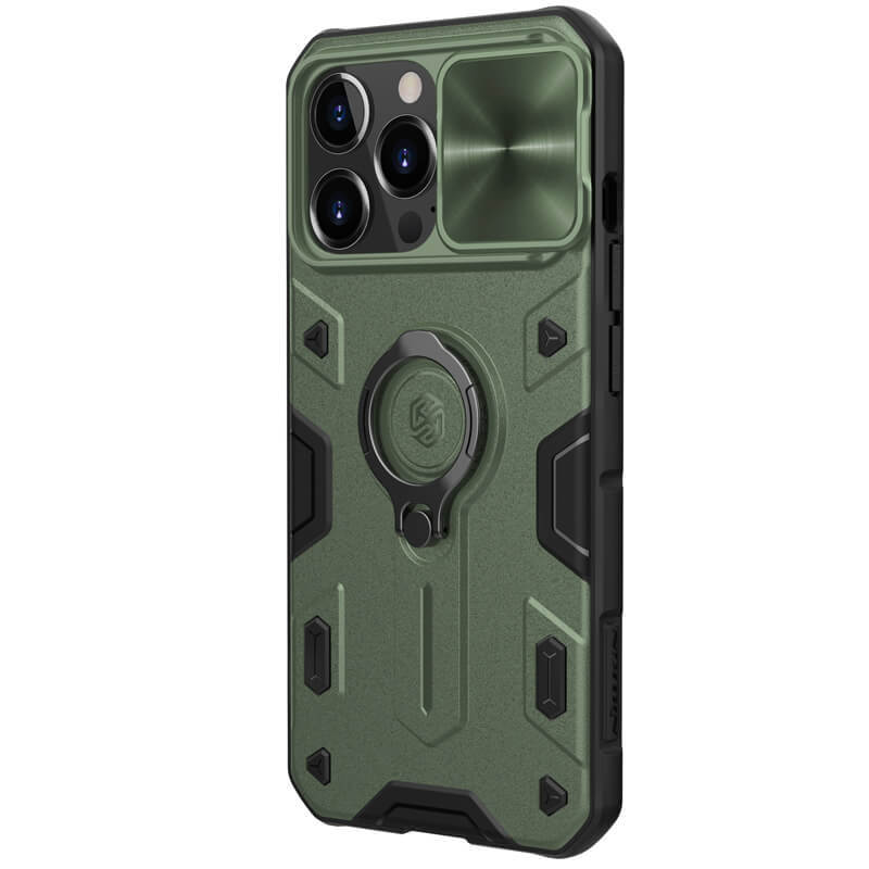 

Противоударный чехол Nillkin CamShield Armor Case для iPhone 13 Pro, Зеленый, CamShield Armor Case