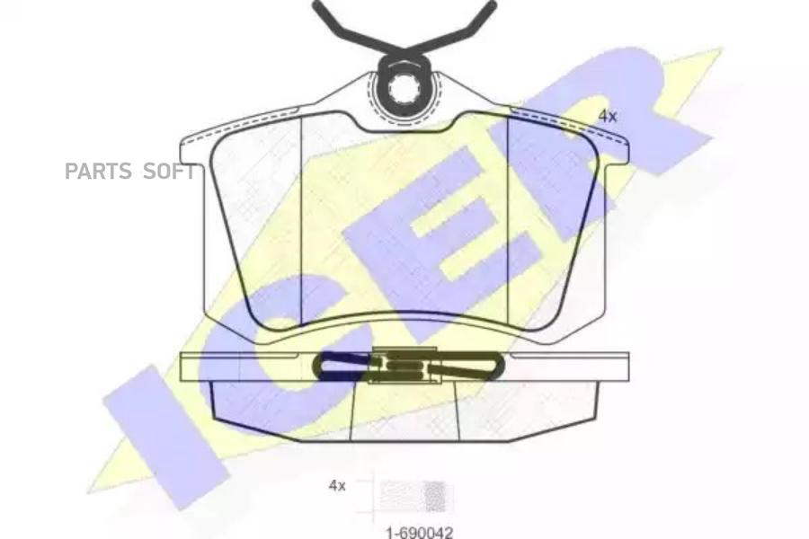 

Колодки Задние Ad A3 Vw G5 Icer 180697-700 Icer арт. 180697-700