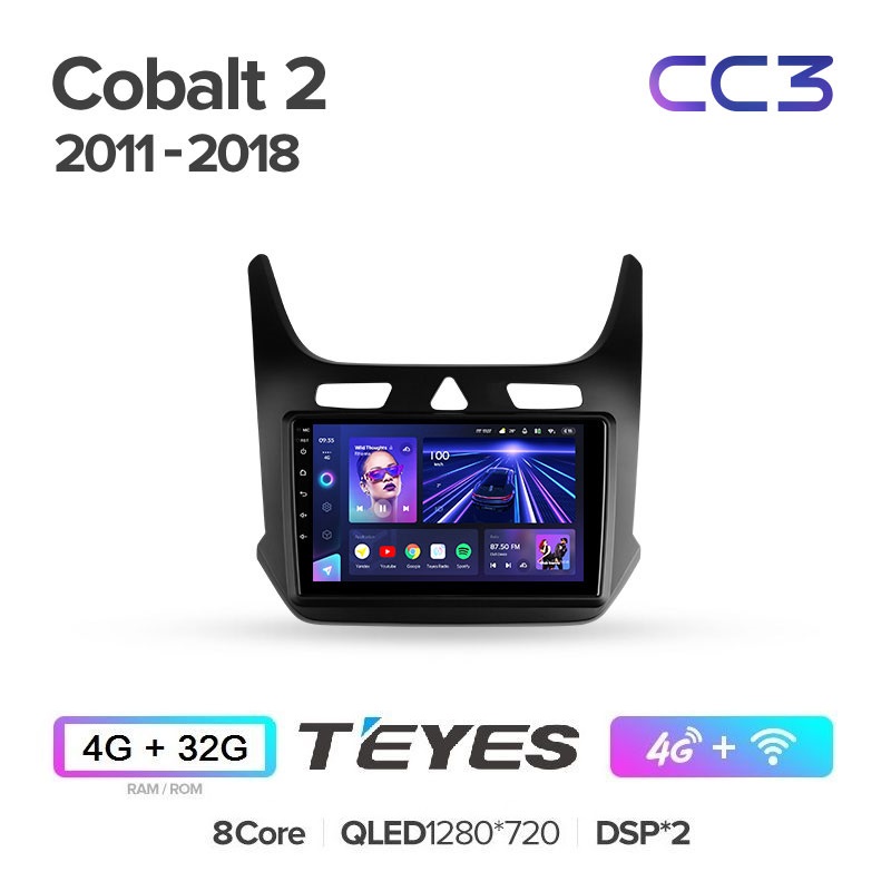 Автомобильная магнитола Teyes CC3 4/32Гб Chevrolet Cobalt 2011 - 2018 ANDROID