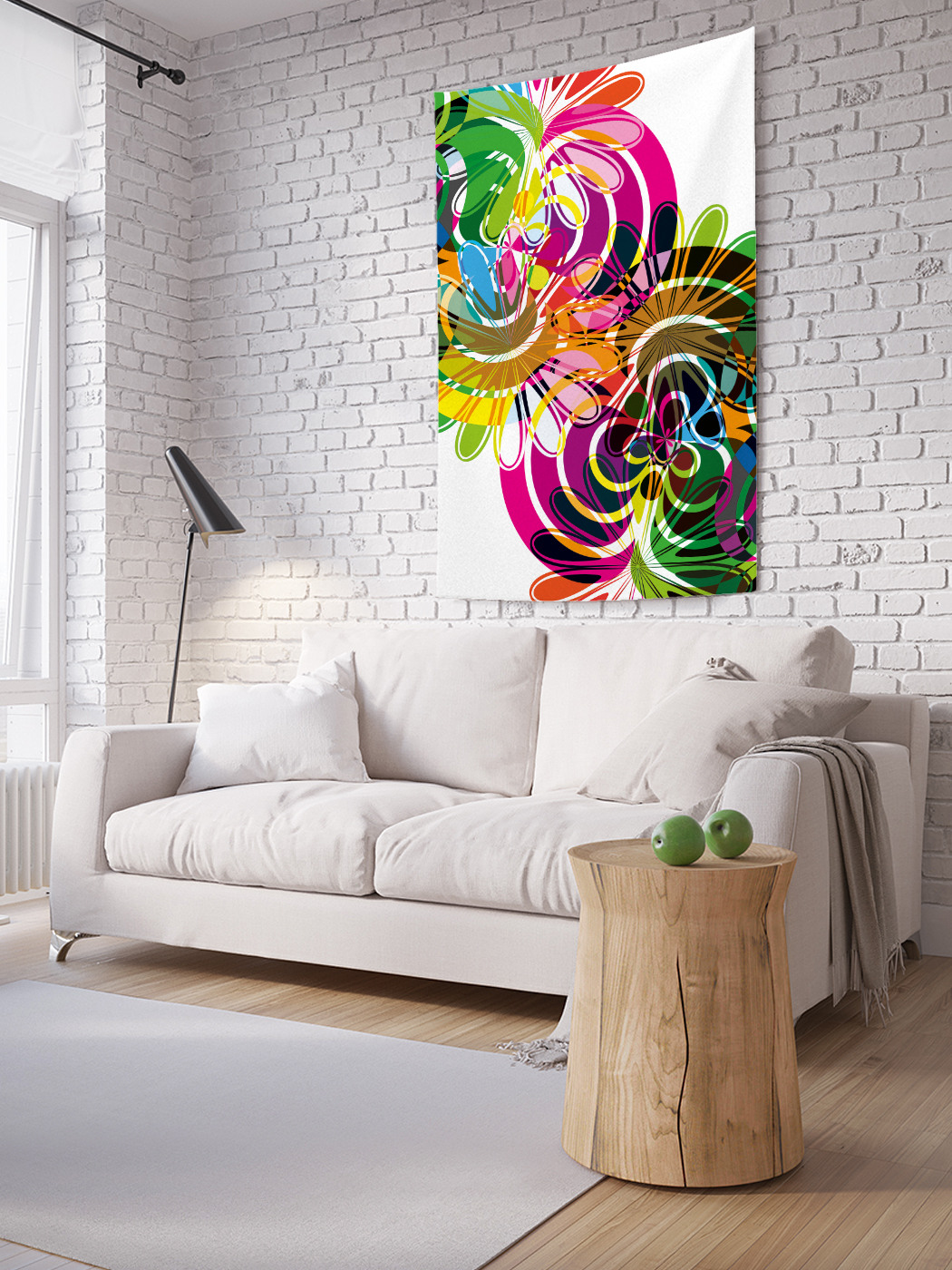 

Вертикальное фотопанно на стену JoyArty Цветочно-круговое наложение 100x150 см, Цветочно-круговое наложение