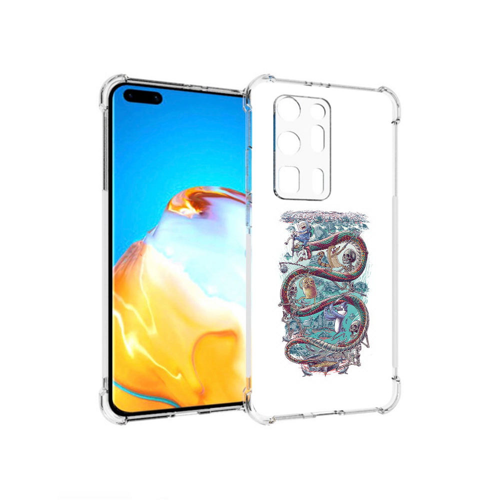 

Чехол MyPads Tocco для Huawei P40 Pro+ время приключений страшилка, Прозрачный, Tocco