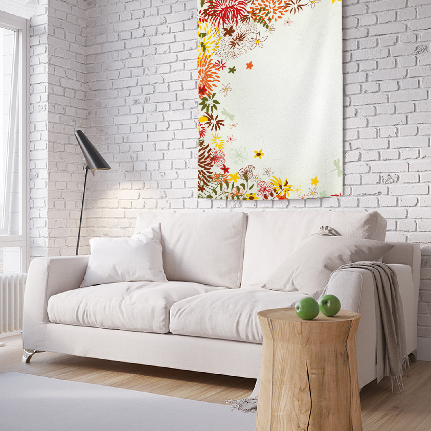 фото Вертикальное фотопанно на стену joyarty "цветочное обрамление", 100x150 см
