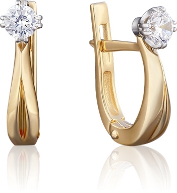 

Серьги из желтого золота с фианитом PLATINA jewelry 02-2226-00-401-1130-03, 02-2226-00-401-1130-03