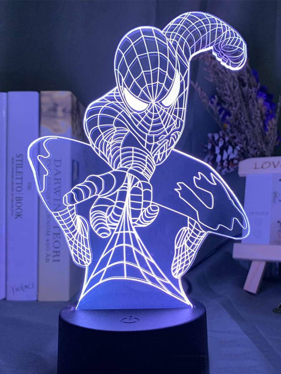 Настольный 3D светильник StarFriend ночник Человек паук в прыжке Spider Man 7 цветов 21 см светильник настольный трансвит hermes hermes wt белый