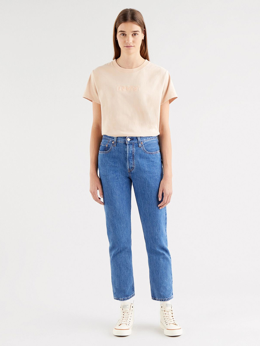 

Джинсы женские Levi's 501 Crop Sansome Breeze Stone синие 27/26, 501 Crop Sansome Breeze Stone