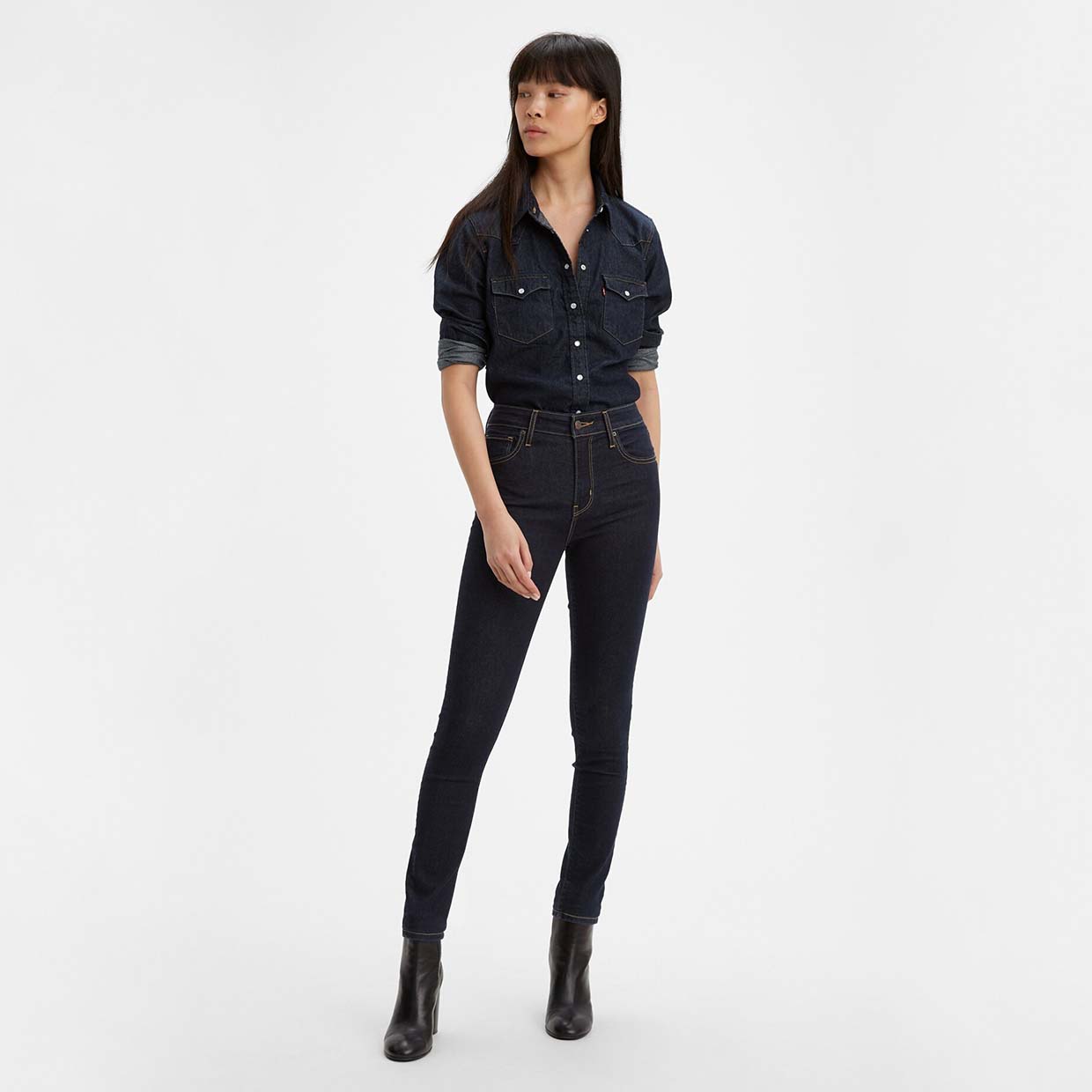 фото Джинсы женские levi's 721 high rise skinny синие 30/30