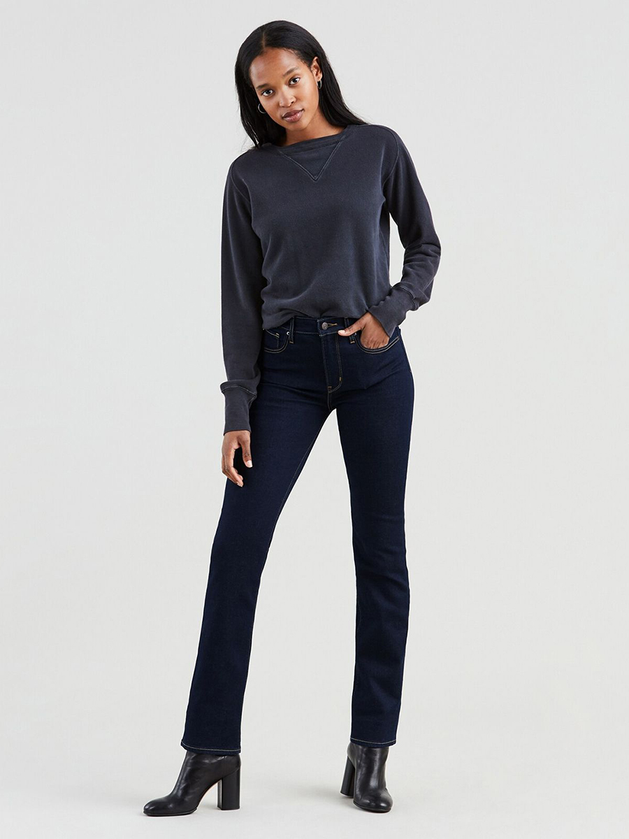 

Джинсы женские Levi's 724 High Rise Straight синие 24/30, Синий, 724 High Rise Straight