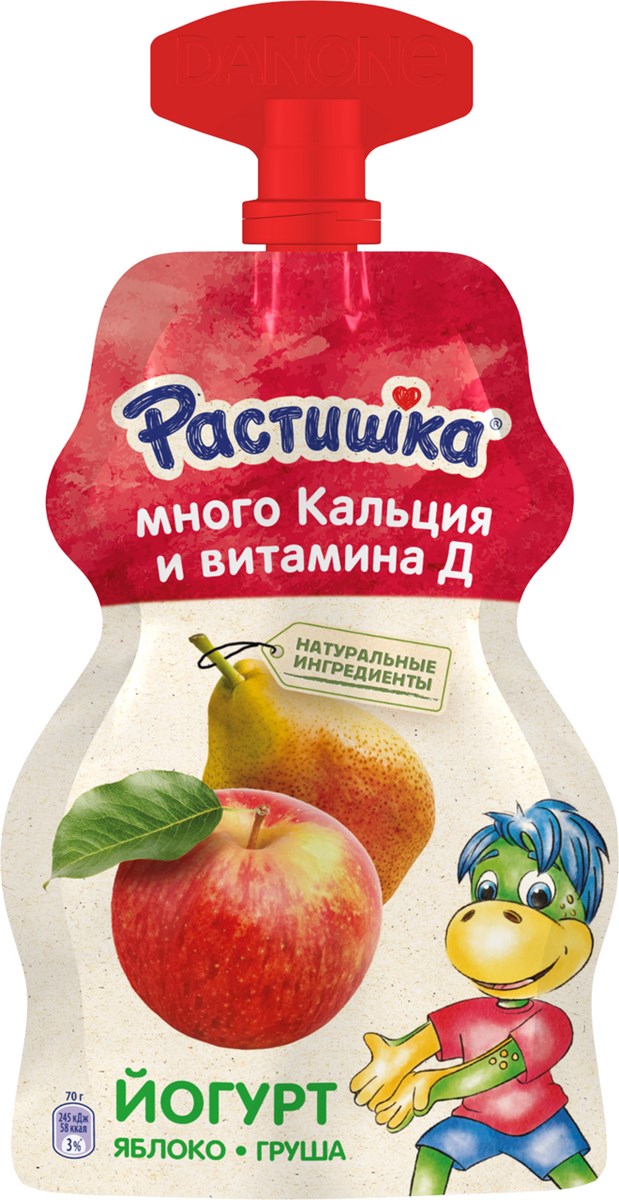 Йогурт детский Растишка яблоко-груша с 3 лет 2,6% БЗМЖ 70 г