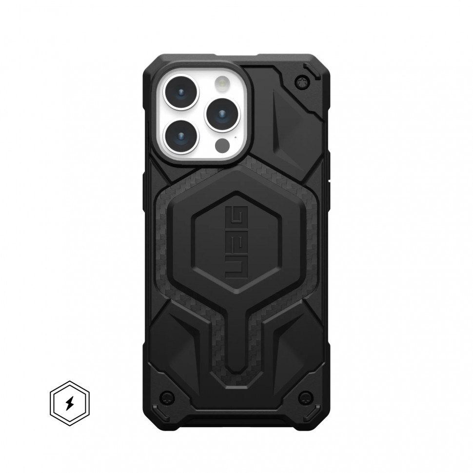 Чехол UAG Monarch Pro with Magsafe для iPhone 15 Pro, черный карбон