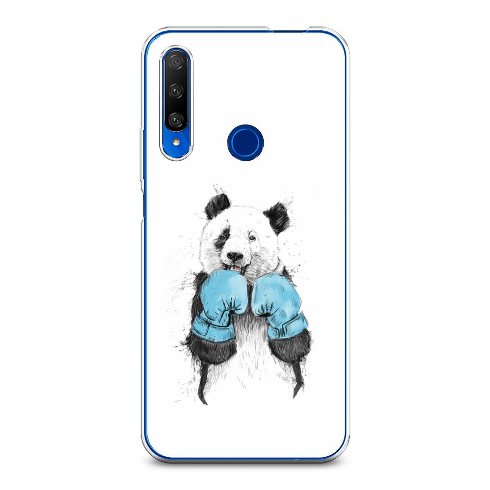

Чехол на Huawei Honor 9X Premium "Панда боксер", Голубой;белый;серый, 610650-1