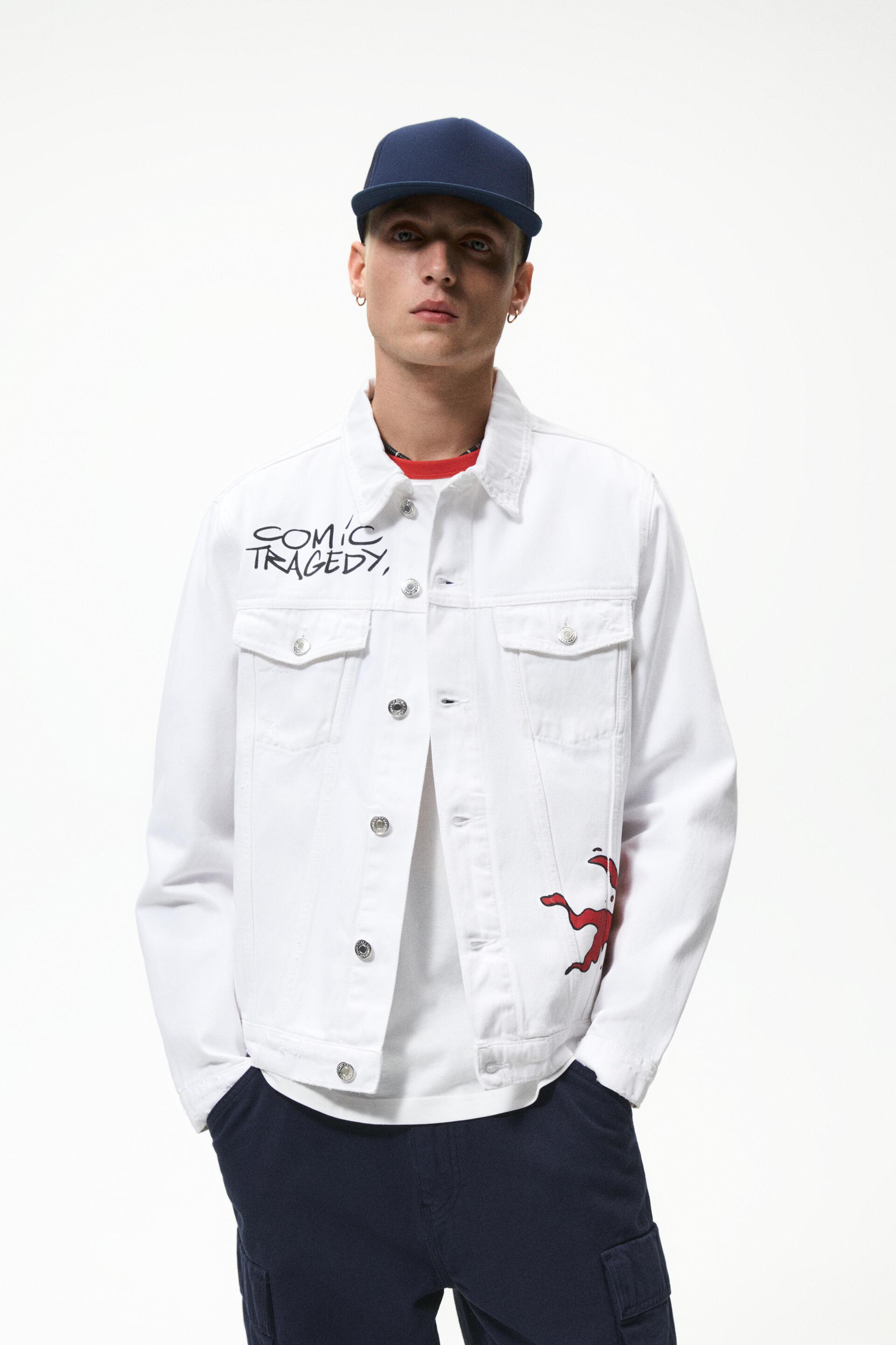 

Джинсовая куртка мужская ZARA 01466303 белая M (доставка из-за рубежа), 01466303